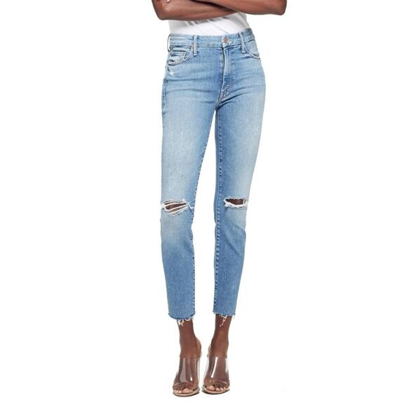 Mother High Waisted Looker Ankle Fray Thrilling Shots Jeans Women’s Size 24 - Picture 12 of 14